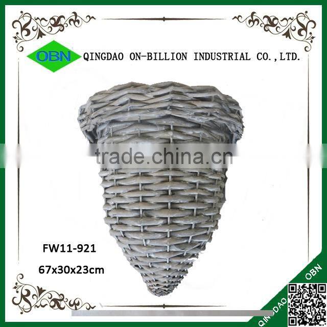 Willow wicker hanging flower baskets for decoration