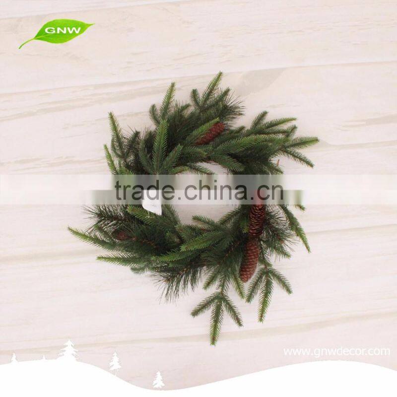 GNW CHWR-1605038 Trade assurance artificial pine needle wreath Christmas Decoration for home