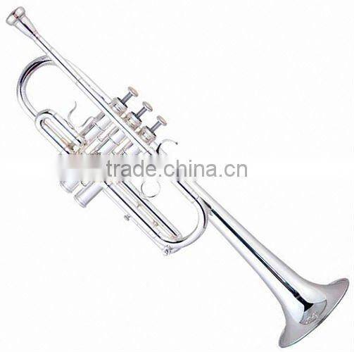 Professional high grade Bb key silver plated trumpet