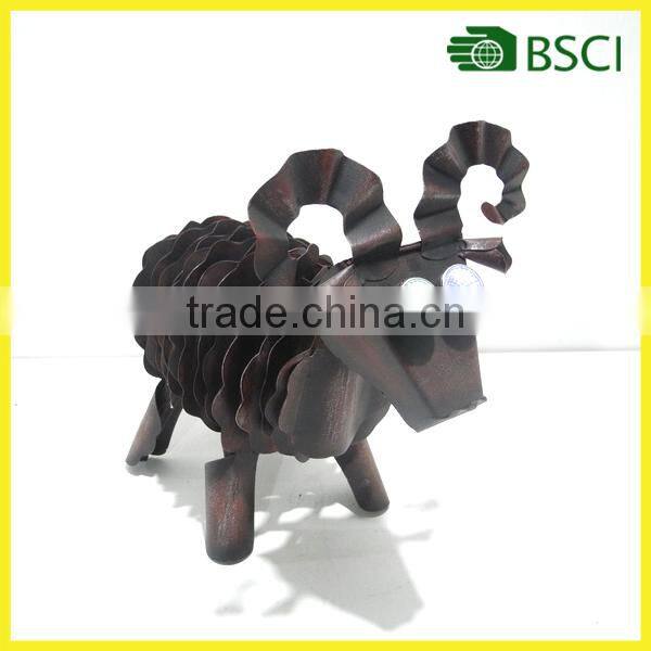 YS15147 garden decoration metal sheep with solar light for home decor