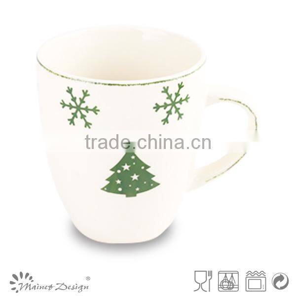 two tone porcelain mug whole sale christmas style