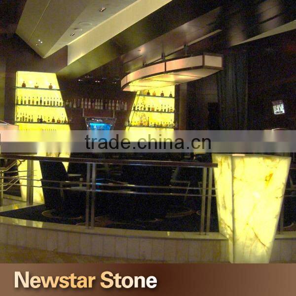 Good qualtiy polished lighted onyx bar top
