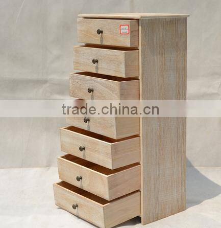 paulownia wooden cabinet with 7 drawers