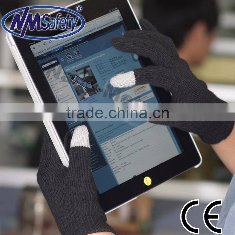 NMSAFETY winter touch gloves made of acrylic working gloves, fashion blue color liner