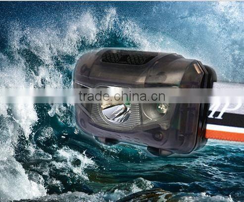 3w cob waterproof ip65 led head lamp with warning function
