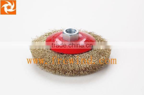 3"crimped wire bevel brush with nut
