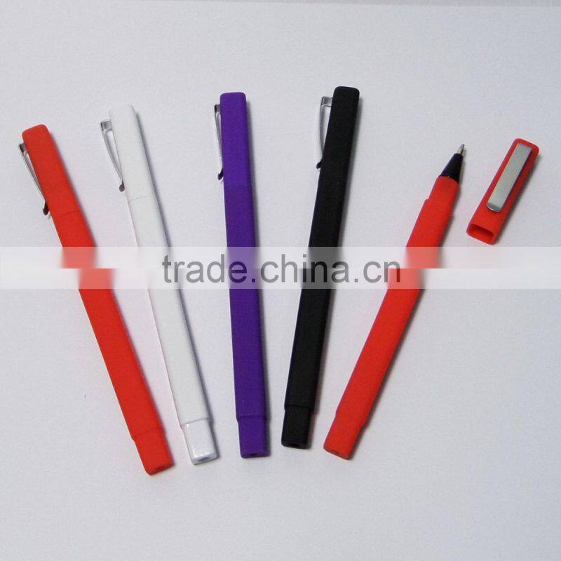 2014 cheap popular advertising black square ball pen