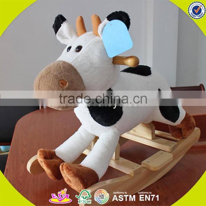 2017 New design sheep animal baby wooden rocking horse kit wholesale cheap kids wooden rocking horse kit with music W16D098