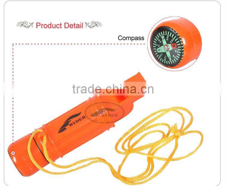5 in 1 Orange Plastic Whistle