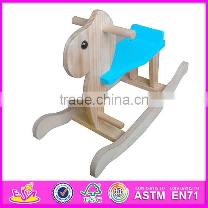 2016 best sale kids wooden toy rocking horse, top popular baby wooden toy rocking horse W16D055