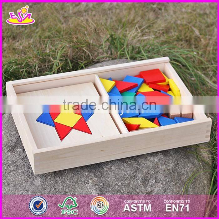 2017 New design children educational wooden blank puzzle pieces W14A165