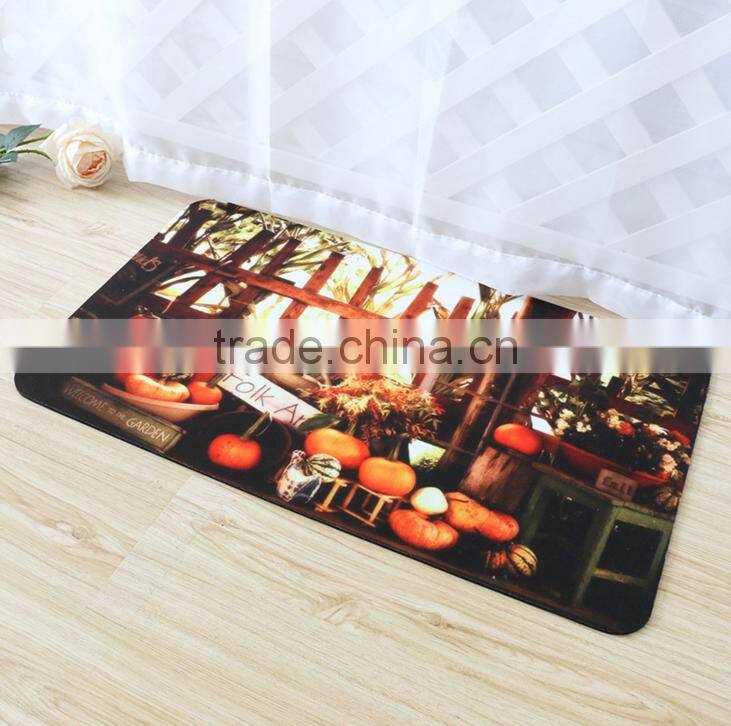 custom logo printed fabric rubber door mat soft floor mat