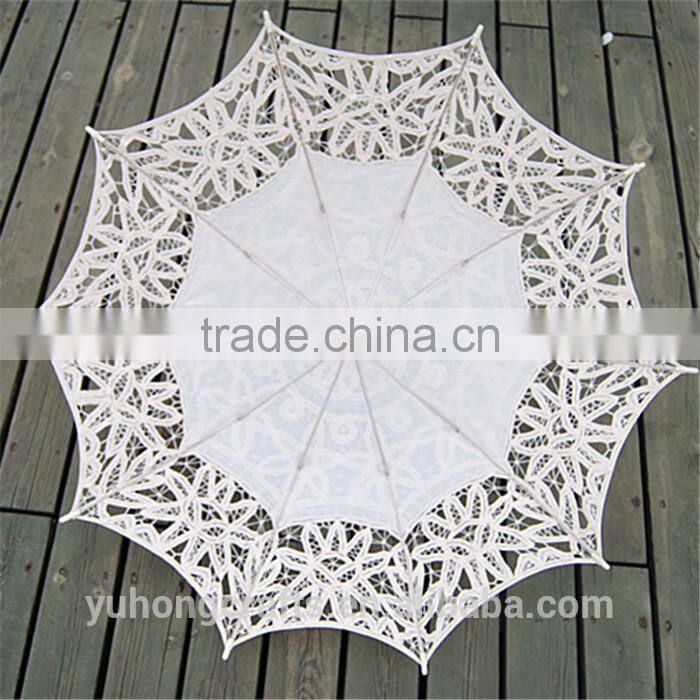 100% cotton made lace parasol for promotion