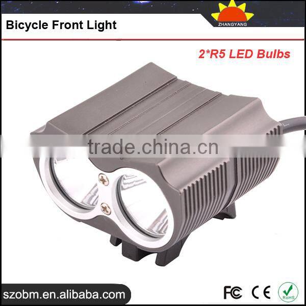 Wholesale Aluminum alloy 2* R5 LED 4 Mode with 4*18650 Battery Pack 500 Lumens Bicycle Front Light