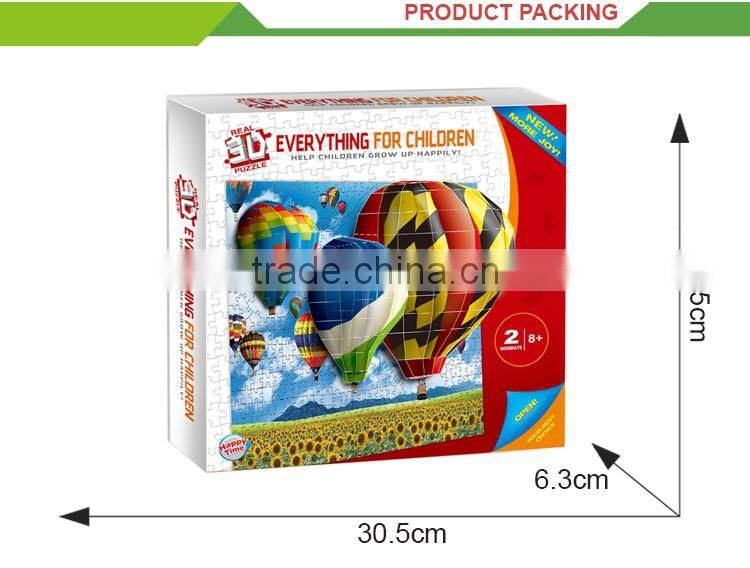 High quality plastic toy set hot air balloon board super 3d puzzle
