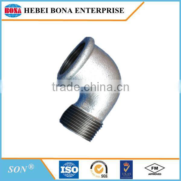 "SON" brand hot dipped galvanized BS standard malleable iron pipe fittings with low price