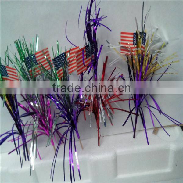 Cake decorate fancy colorful foil palm party picks