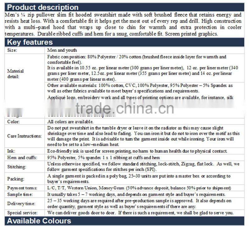 half zip fleece hoodie