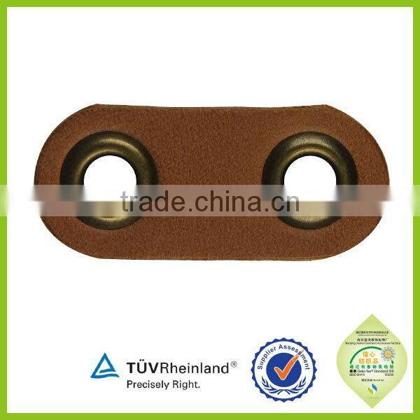 Two Hole cord lock stoppers pu fake leather stoppers for clothing