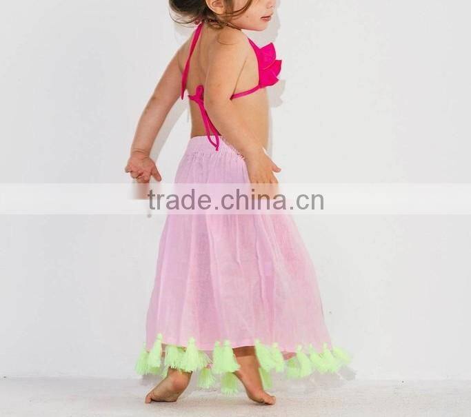 Little Pom Pom Gypsy Skirt Kids Frock Designs Children Clothing Pictures Of Long Skirts And Tops 2016 HSD5653