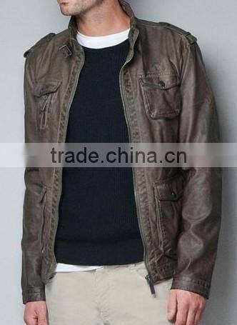 ALIKE college jacket pu jacket for men leather jacket in china