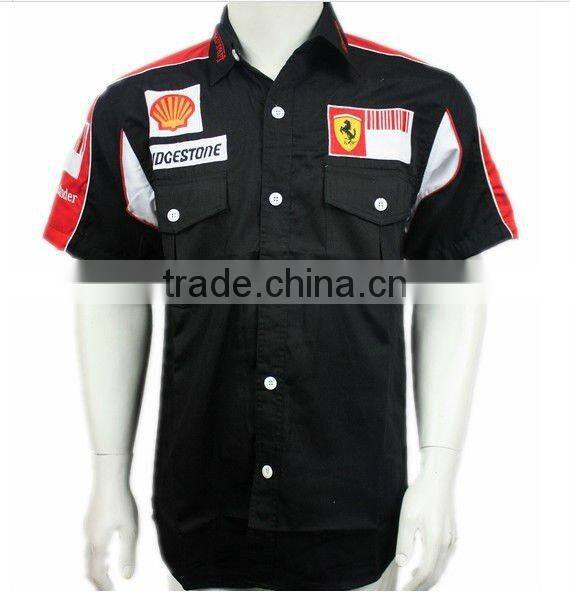 100% cotton long sleeves customize team racing shirt for men