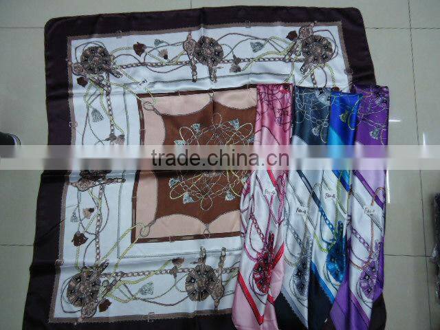 promotion satin Scarf square scarf 90*90 cm cheap square scarf