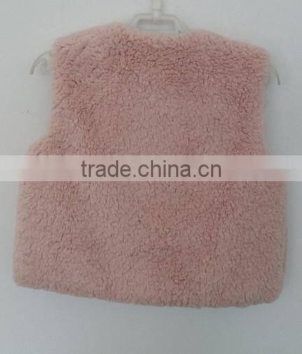 baby girl pink faux fur waistcoat for winter
