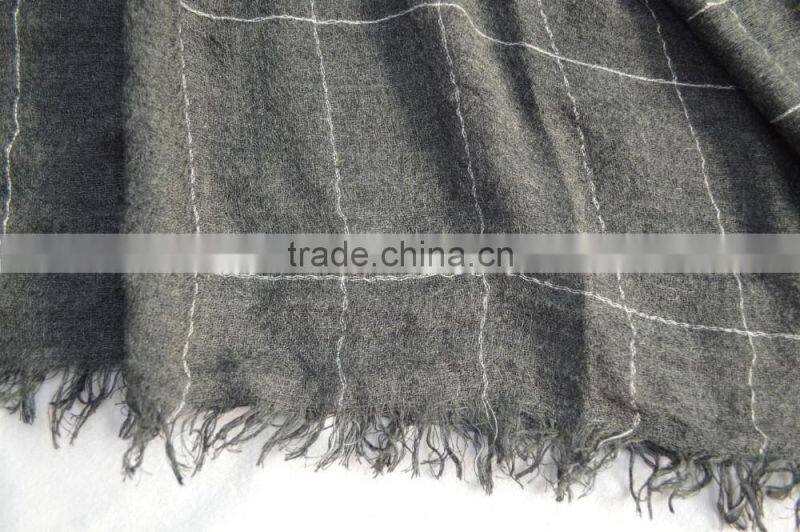 Fashion hot popular ladies mens 100%viscose tartan checked plaid scarf for Fall winter