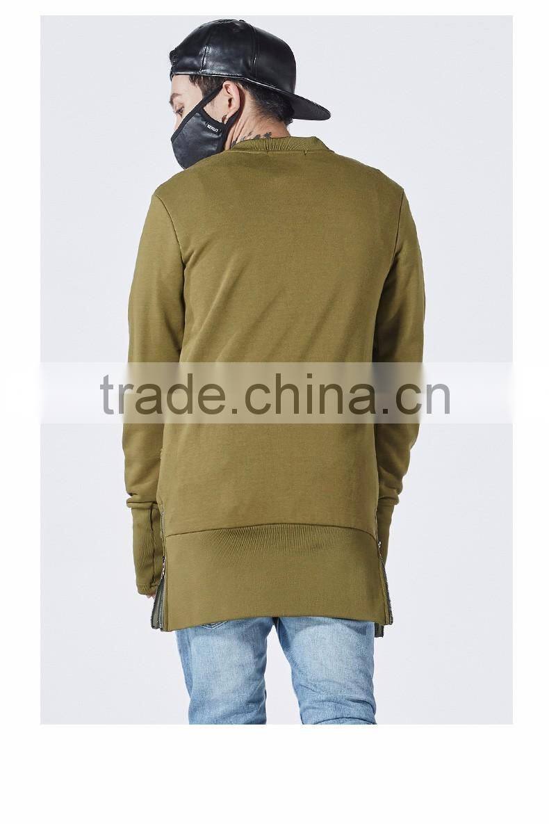 custom wholesale blank longline sweatshirt oversized pullover for men