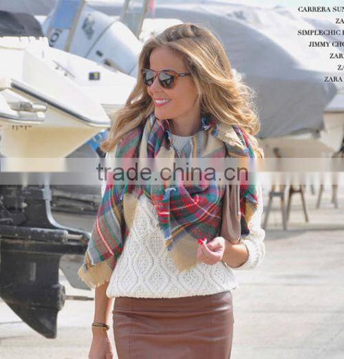 2014 Winter Scarf quality Wool Scarf for Women Women Plaid Shawl