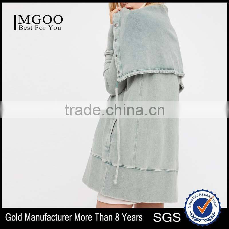 Oversized collar cardigan with button closures long sleeve oem modern design