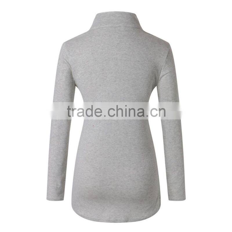 Wholesale Women Half Zip Long Sleeve Pullover Shirt