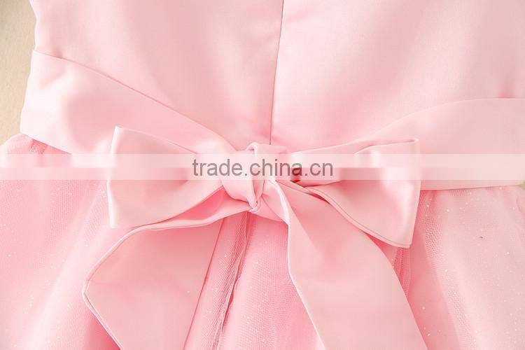 Best selling India and Pakistan Clothing child Pink Flower wedding dress vintage sweet girl party dresses