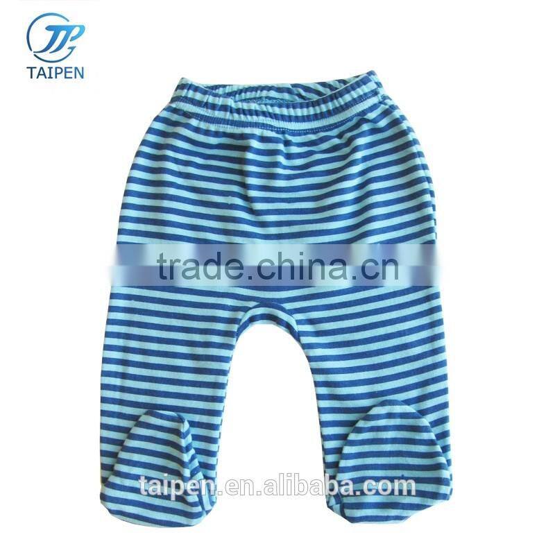 2pcs Sets Baby Sleepsuit 100% Cotton Long Sleeve Top And Stripe Footed Pants Kids Clothes Set