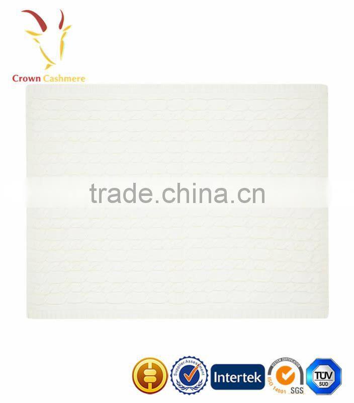 100% Cashmere Knitted Wholesale Baby Blanket