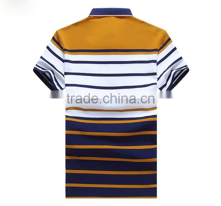 Customized classic short sleeve stripe men polo shirt 2016