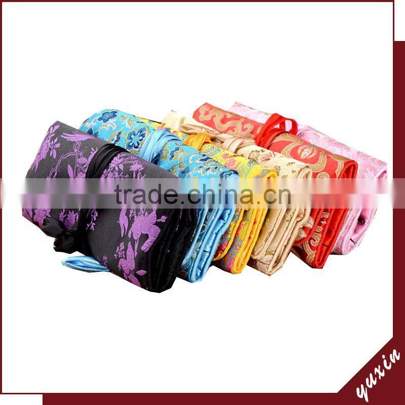 Many colors Fashion design jewelry roll silk jewelry bag made in china JR005