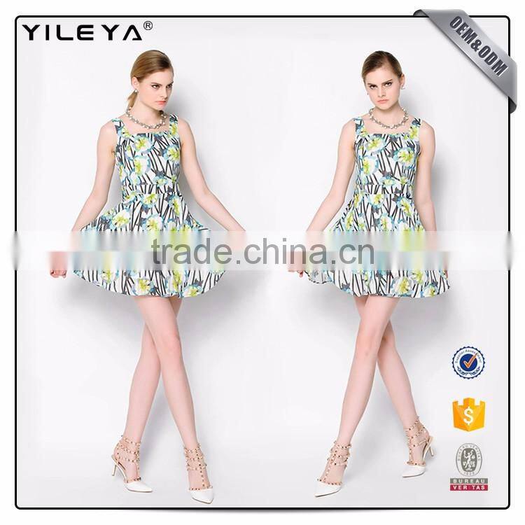 Cute Pattern Floral-Printing Advanced Apparel Dresses