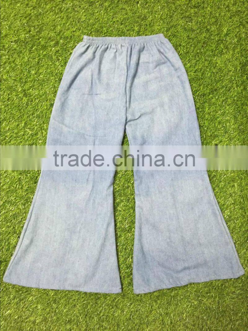 Wholesale baby cowboy girls and boys organic cotton comfortable ruffle pants for boutique girl fall wear baby clothes