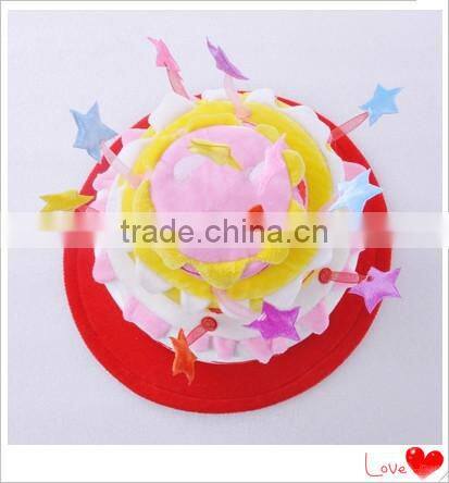 Novelty three layers cake cap birthday party hat