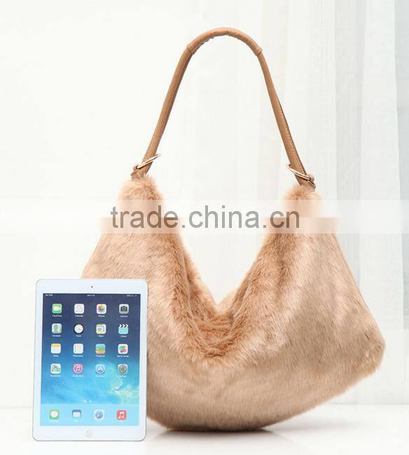 Imitation of rabbit hair hand bag