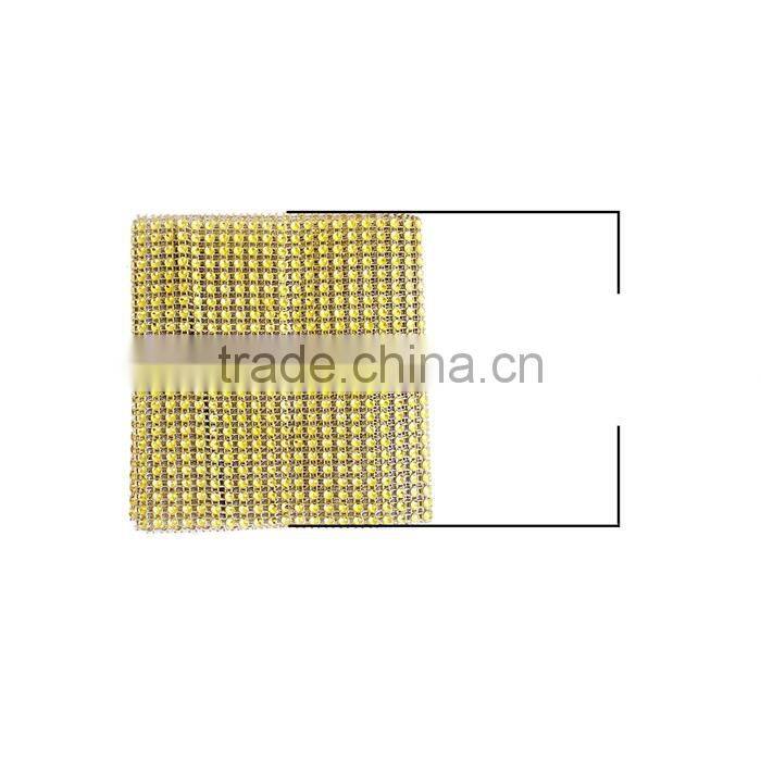 Wholesale Golden Round 12cm Plastic Mesh Jewelry Rhinestones