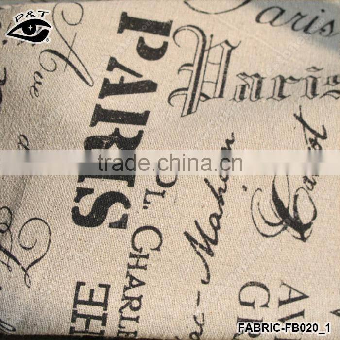 Vintage canvas textile cotton Retro Paris Style Letter Printed Canvas Fabric Linen&Cotton Fabric Household DIY Patchwork Textile