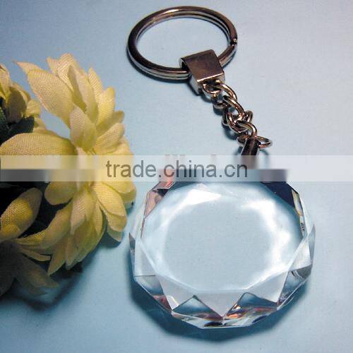 Fancy Cheap Colorful LED Crystal Keychain/Crystal Keyring/Crystal Keyholder