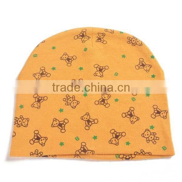 spring&summer korea style 100%cotton cute boys&girls bear baby beanie hat