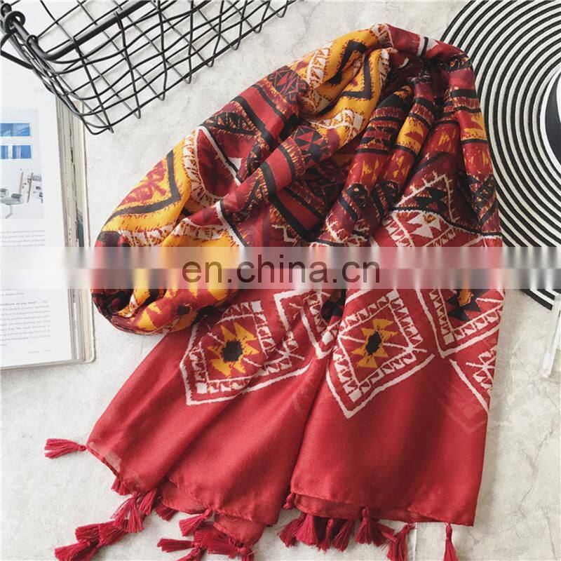 New Long Towel Fashion tribal print Tassel Spring Autumn Beach All-match Printing Scarf
