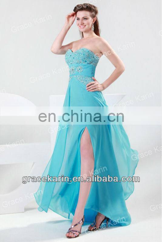 Grace Karin Elegant Off Shoulder Long Chiffon Evening Dress 2015 CL4417