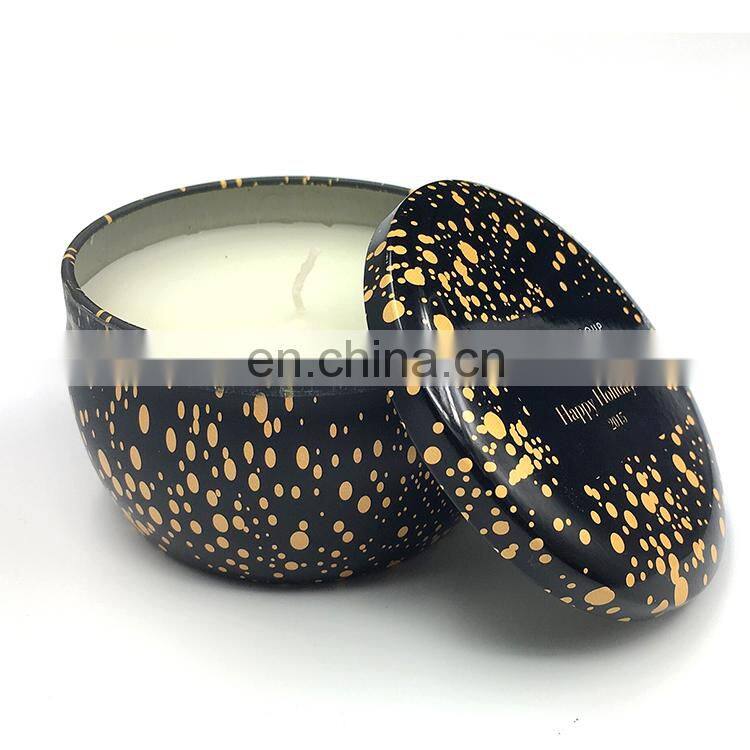 Wholesale round ball shape metal scented travel candle tin