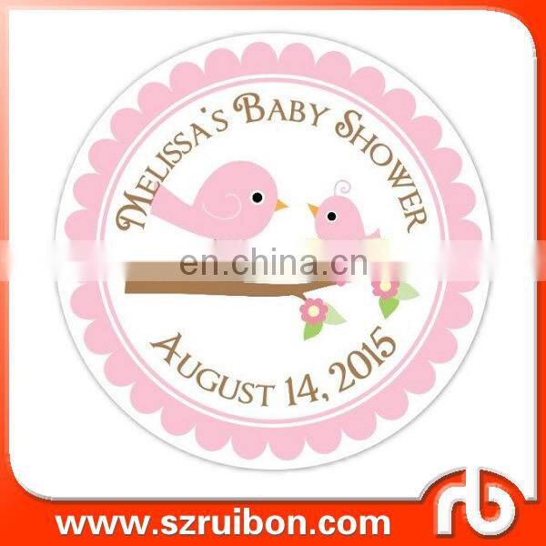 Customized Baby Shower Personalized Round Waterproof Labels Stickers